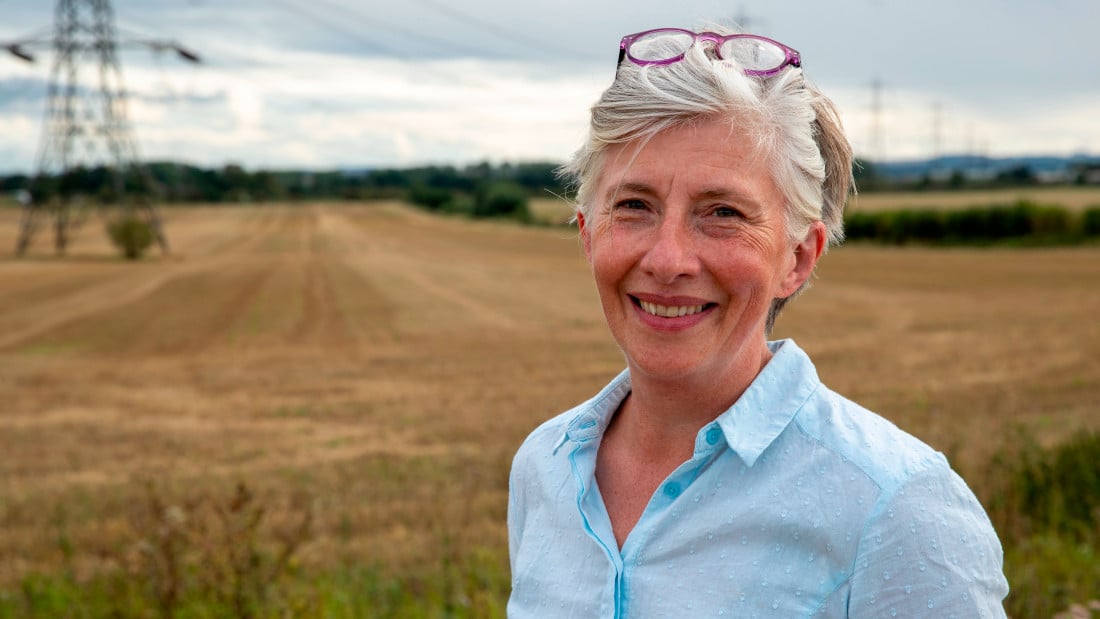 Sam Cassie-Rerhaye overlooking a wheat field